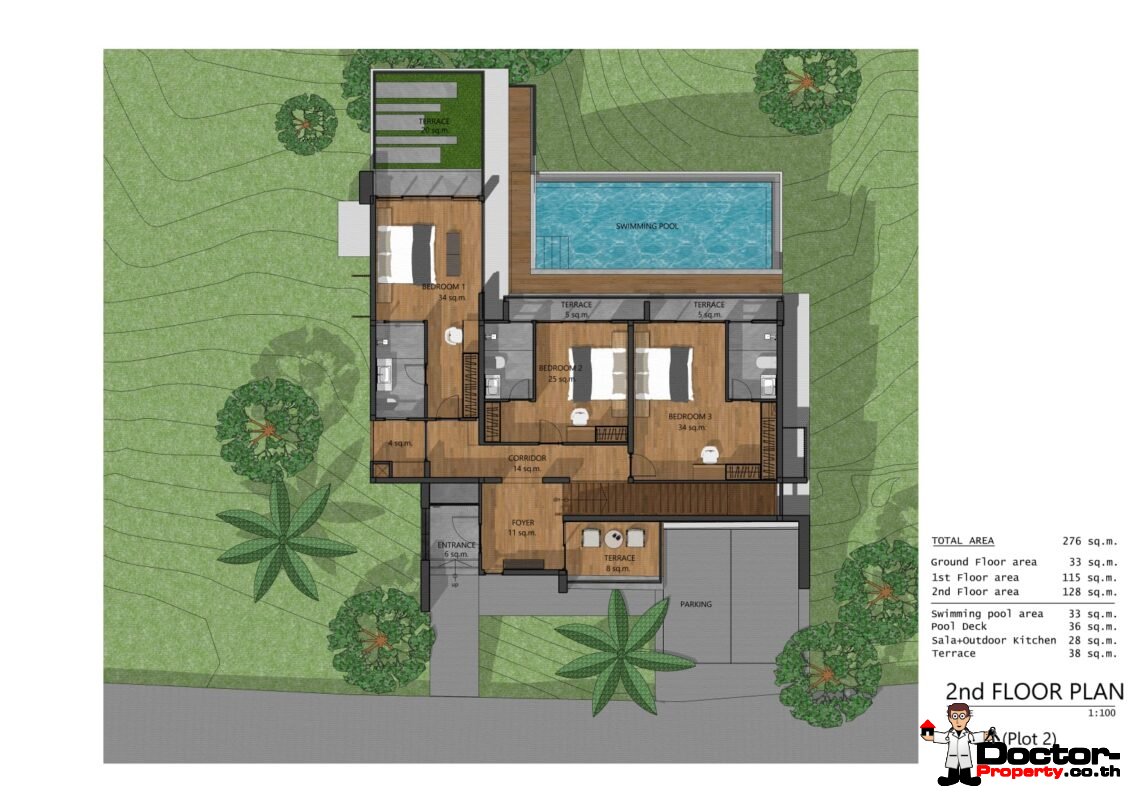 New 3-5 Bedroom Private Pool Villa with Mountain View in Lamai, Koh Samui – For Sale